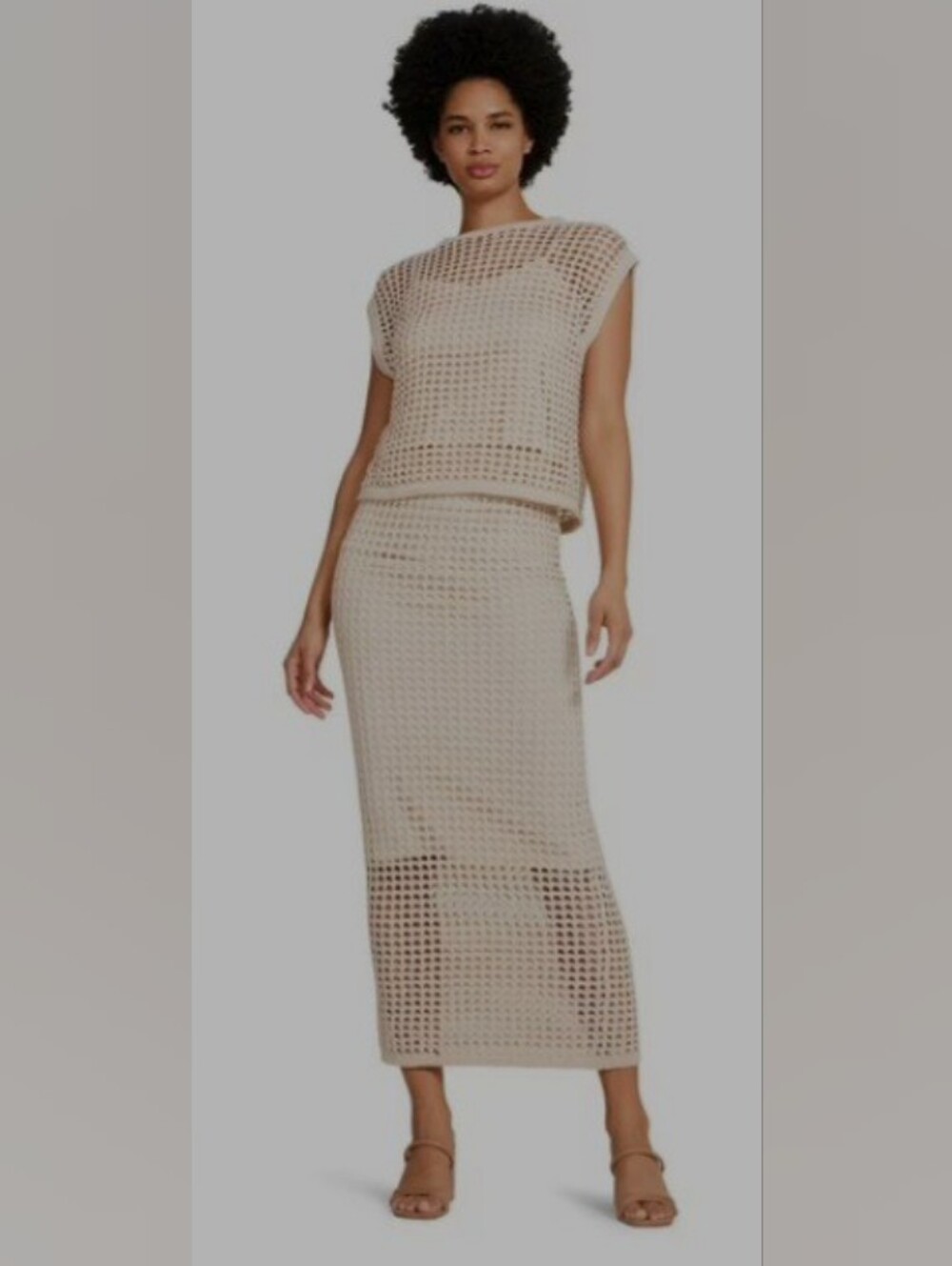 STEVE MADDEN ladies Crochet Maxi Skirt In Cream  XXL